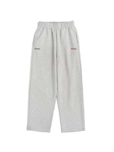 Double Logo French Terry Straight Sweatpants [Melange] - KINDS - Modalova