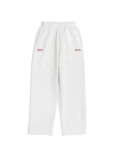 Double Logo French Terry Straight Sweatpants [Light Melange] - KINDS - Modalova