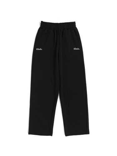 Double Logo French Terry Straight Sweatpants [BLACK] - KINDS - Modalova