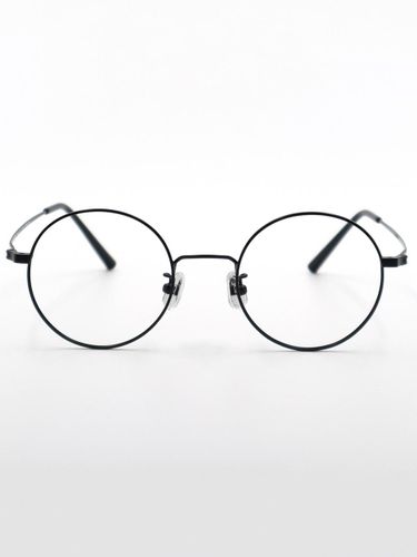 Round Metal Lightweight Classic Glasses [Black] (AL8201) - aloeyewear - Modalova