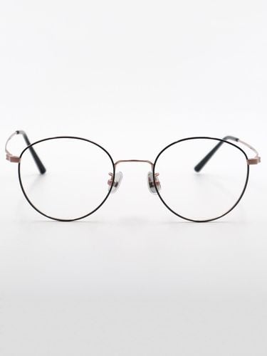 Lightweight Round Metal Glasses [Black/Rose Gold] (AL8202) - aloeyewear - Modalova