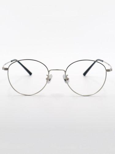 Round Sanding Lightweight Metal Glasses [Silver] (AL8202) - aloeyewear - Modalova