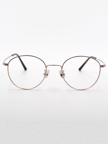 Round Rose Gold Metal Cats Glasses (AL8202) - aloeyewear - Modalova