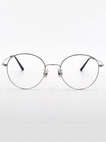 Semi-oversized Round Banding Metal Glasses [Silver] (AL8204) - aloeyewear - Modalova