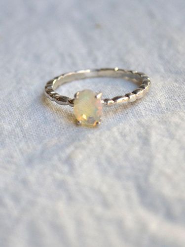 Natural Sterling Silver Opal Ring - martha in the garret - Modalova