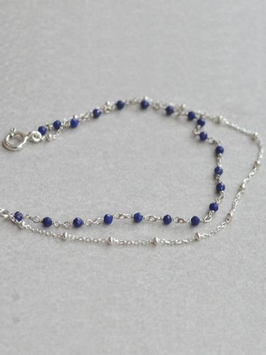 Double Layered Sterling Silver Bracelet [Lapis] - martha in the garret - Modalova