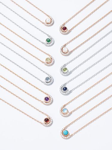 Birthstone Glass Interchangeable Round Necklace (JDRNPYF72) - DIDIER DUBOT - Modalova