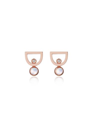 K Rose Gold Diamond Moonstone Earrings (JDRERYF10MC) - DIDIER DUBOT - Modalova