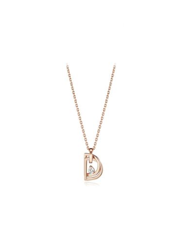 Two-Stone Rose Gold Delicate Necklace (JDRNRYS91ZC) - DIDIER DUBOT - Modalova