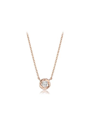 K Rose Gold Cubic Zirconia Necklace (JDRNRYS92ZC) - DIDIER DUBOT - Modalova