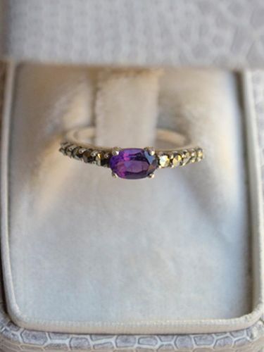 Natural Sterling Silver Amethyst Ring - martha in the garret - Modalova