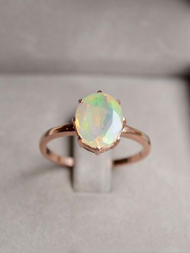 Natural Opal Sterling Silver Ring - martha in the garret - Modalova