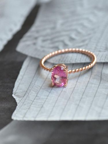 Twisted Band Sterling Silver Ring [Pink] - martha in the garret - Modalova