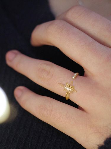 K Gold-Plated Asymmetrical Celestial Ring [Gold] - OVERGREY - Modalova