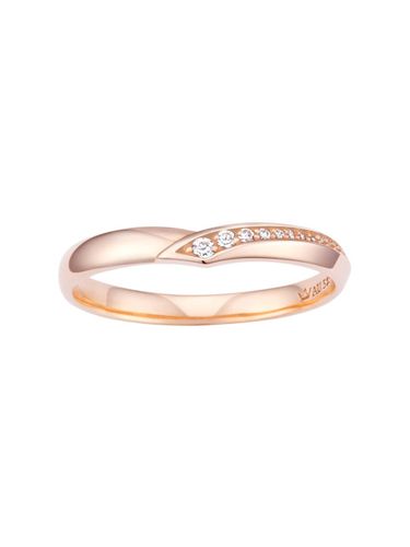 K Rose Gold C.Z Stone Couple Ring (JJMBCQ5B1450R4110) - J.ESTINA - Modalova