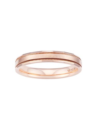 K Rose Gold Milgrain Detail Couple Ring (JJMBC05B1454R4110) - J.ESTINA - Modalova