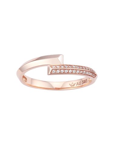 K Rose Gold Cubic Zirconia Ring (JJSJRQ5B1601R4110) - J.ESTINA - Modalova