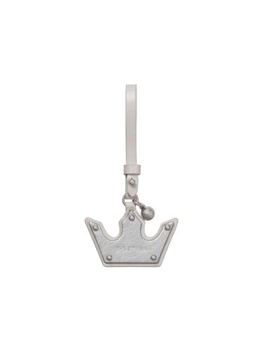 Studded Synthetic Leather Tiara Key Ring [Ivory] (JEACEA5BS370IV980) - J.ESTINA - Modalova