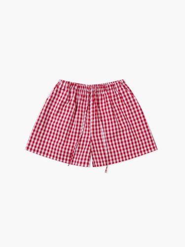 Gingham Check Pure Cotton Adjustable Pajama Shorts [] - morebric - Modalova