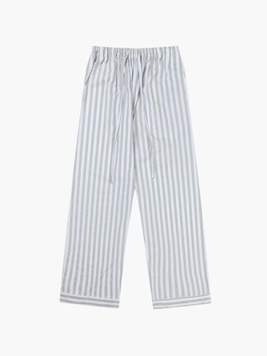 Cotton Stripe Long Pajama Pants [Gray] - morebric - Modalova