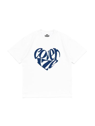 Semi-Oversized Cotton Heart Logo T-shirt [Beige] - COVERIZE - Modalova