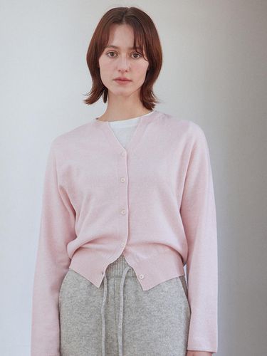 Cashmere Whole Garment Round Cardigan [Baby Pink] - STEP AROUND - Modalova