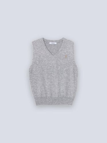 Cashmere V-Neck Relaxed Vest [Grey] - JbyRaRa - Modalova