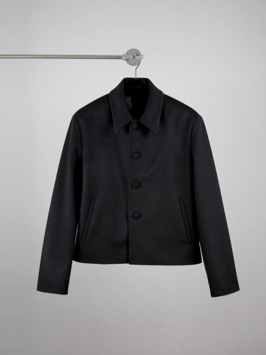 Covered Button Wool Cashmere Blouson Jacket [] - GOZER - Modalova