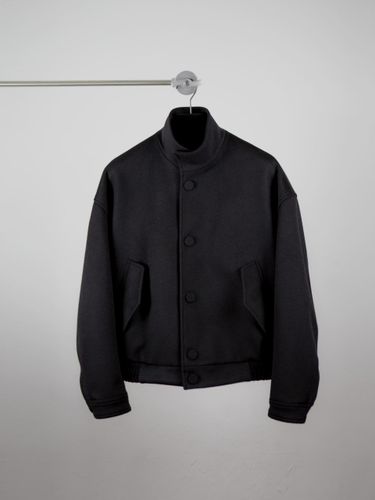 Stand Collar Wool Cashmere Harrington Jacket - GOZER - Modalova