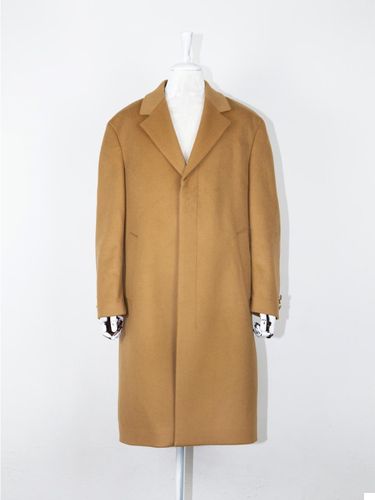 Cashmere Wool Hidden Button Single Minimalist Coat - GOZER - Modalova