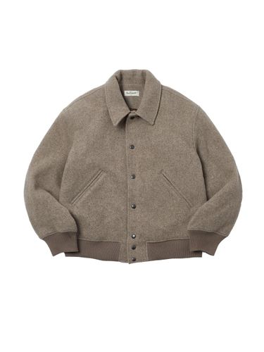 Padded Wool Varsity Jacket [Taupe] - SENTIBONES - Modalova