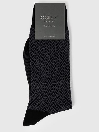 Silket Checkered Premium Cotton Dress Socks [Charcoal] (HA79) - Abiruz - Modalova