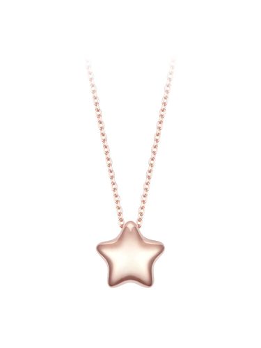 Silver Rose Gold Plated Star Necklace (JJLJN05B1301SR420) - J.ESTINA - Modalova