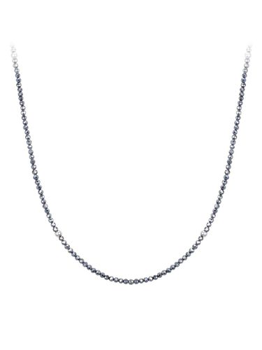 Dark Gray Cut Ball Beige Silver Toggle Bar Necklace (JJLJNZ5B1302SW420) - J.ESTINA - Modalova