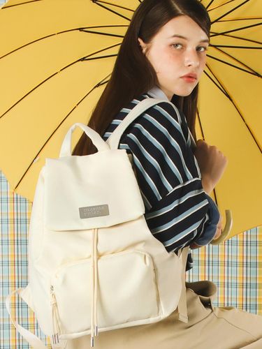 Nylon Draw Flap Small Backpack [Cream] (304) - Masmarulez - Modalova