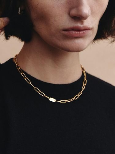 Round Tag Chain Adjustable Necklace - hyeres-lor - Modalova