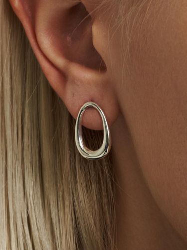 Sterling Silver Curved Line Classico Earrings - liersi - Modalova