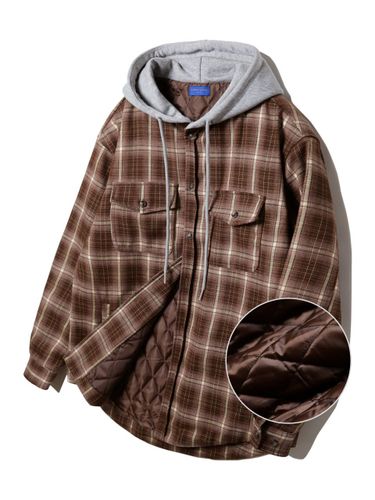 City Boy Padded Check Hooded Shirt (DLX1295) - alvinclo - Modalova