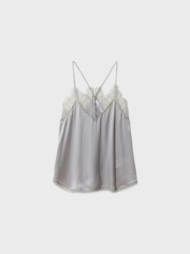 Lace Sleeveless Silk Top [Grey] (IOSTS25105GYL) - IRO - Modalova