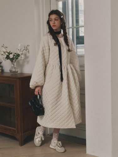 Fluffy Plaid Classic Coat Dress - DUNDROP - Modalova