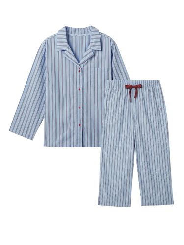 Seasonless Cotton Stripe Pajama Set [Blue] - HYGGE UNDERWEAR - Modalova