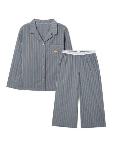 Seasonless Cotton Wide Fit Pajama Set [Gray Blue] - HYGGE UNDERWEAR - Modalova