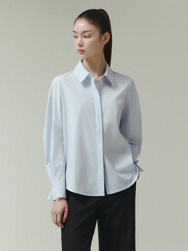 Volume Sleeve Collar Pleated Blouse - itMICHAA - Modalova