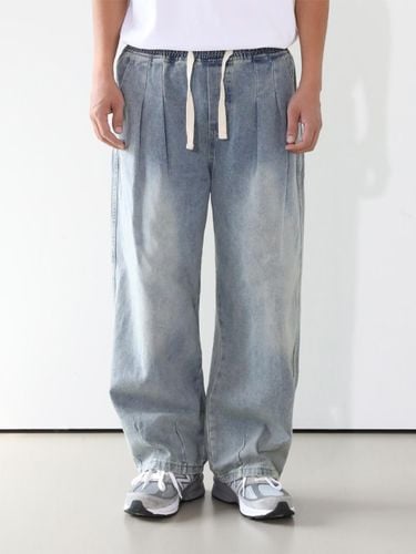 Elastic Waistband Wide Balloon Denim Pants [] - FANACULT - Modalova