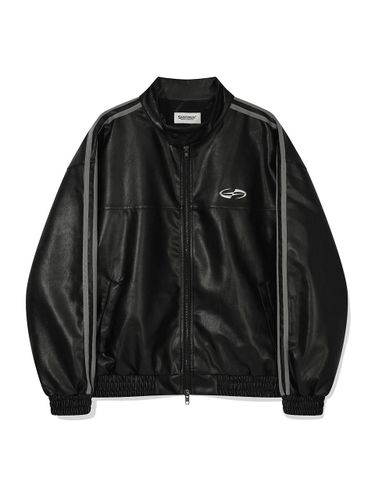 Vegan Leather Racing Jacket [Black] - SAINTPAIN - Modalova