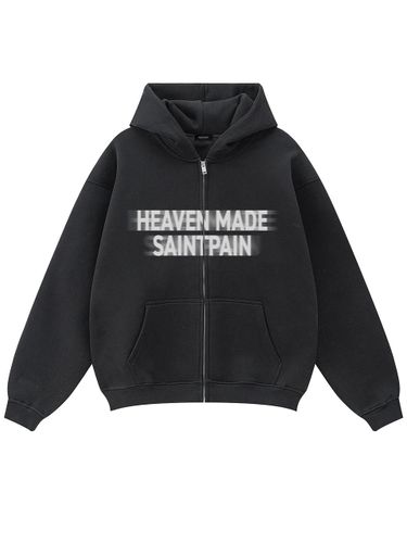 Shadow Overfit Hooded Zip Jersey Sweatshirt [Black] - SAINTPAIN - Modalova