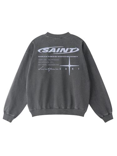 Circle Print Oversized Sweatshirt [Charcoal] - SAINTPAIN - Modalova