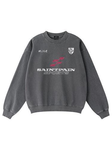 Block Pigment Oversized Cotton Sweatshirt [Charcoal] - SAINTPAIN - Modalova