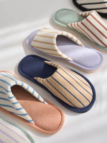 Terry Stripe Anti-Noise Indoor Slippers - DECOVIEW - Modalova