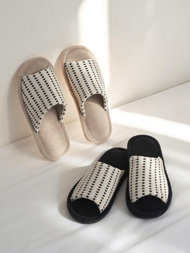 Anti-Noise Modern Line Knit Indoor House Slippers - DECOVIEW - Modalova